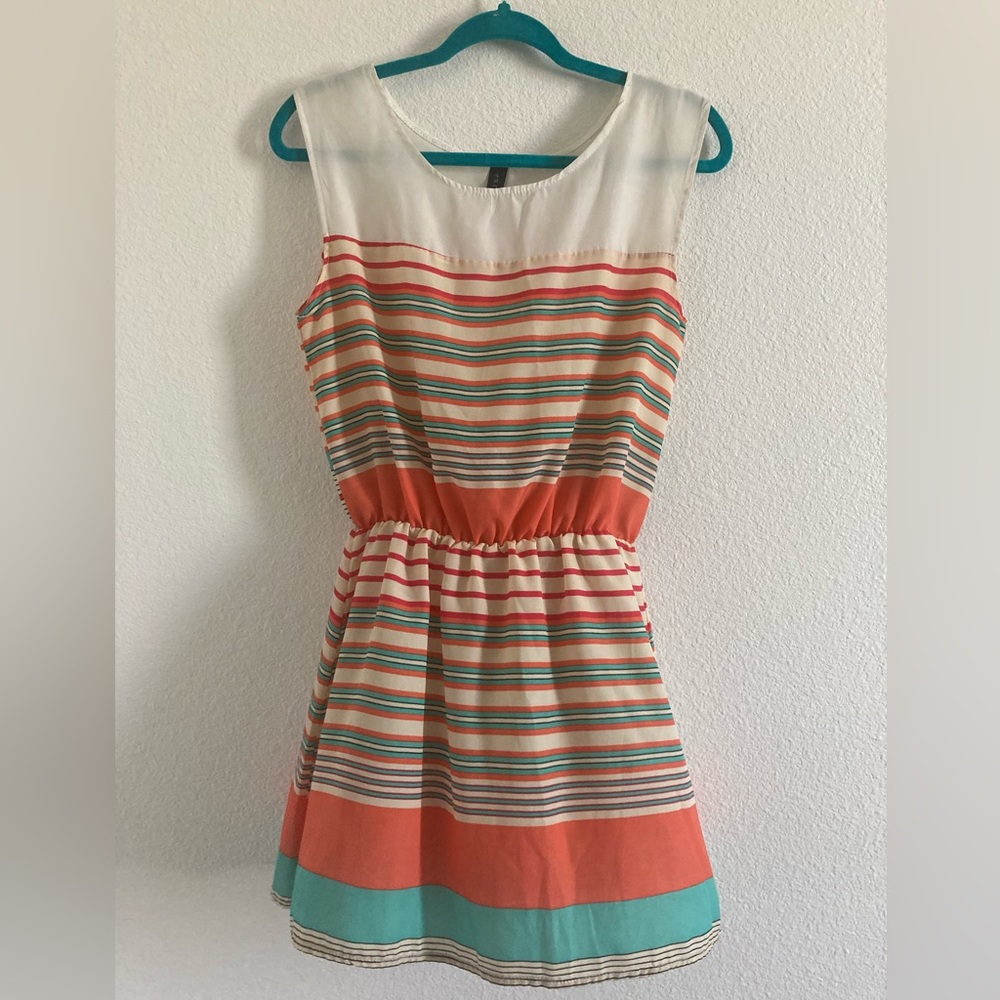 Short striped dress.